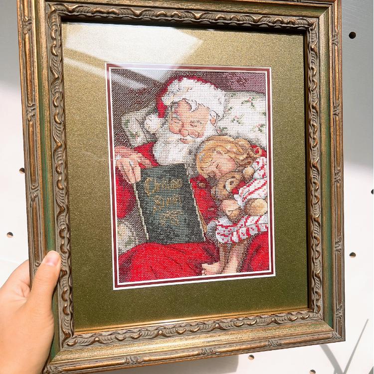 【CC344-圣诞老人与女孩】十字绣2024款小件摆台卡通图案刺绣可爱