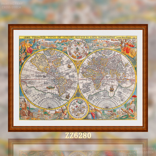 【七象】【KZ-ZZ6280-航海世界地图】十字绣2026新款线绣客厅卧室