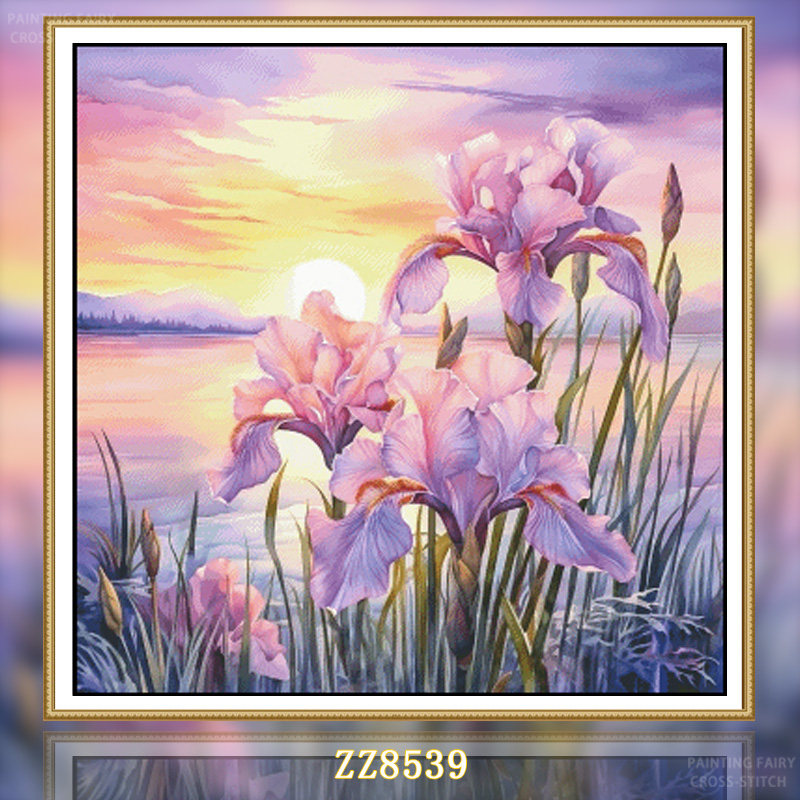 【ZZ8539-日落鸢尾】十字绣2026年新款小件客厅餐厅简约花卉油画