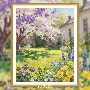【ZZ8225-多彩春天】十字绣2026新款客厅餐厅简单简约竖版风景画