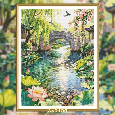 【ZZ8158-梦里水乡】十字绣2026新款客厅卧室竖版玄关风景画简约