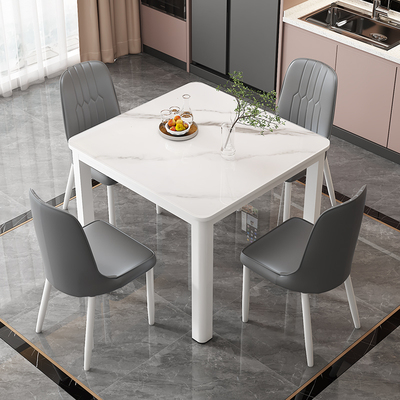 餐桌椅组合家用小户型2人简约钢化玻璃正方形吃饭桌子公寓出租房