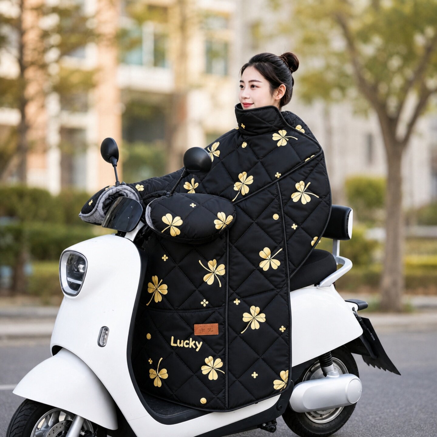 电动车挡风被冬季加绒加厚冬2026新款防水电瓶加宽护肩挡风罩保暖