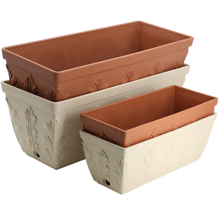 爱丽思花盆凸纹系列长条形方盆加厚家居阳台种菜园艺大号神器花盆