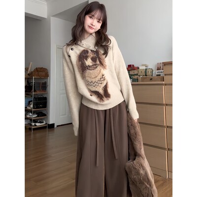 ootd穿搭配小香风毛衣两件套装女
