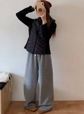 新款时尚连帽休闲排骨羽绒服女冬季瑜伽个性拼接保暖外套F33