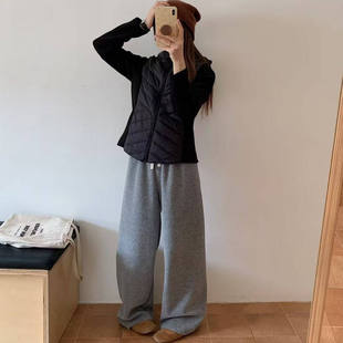 新款时尚连帽休闲排骨羽绒服女冬季瑜伽个性拼接保暖外套F33