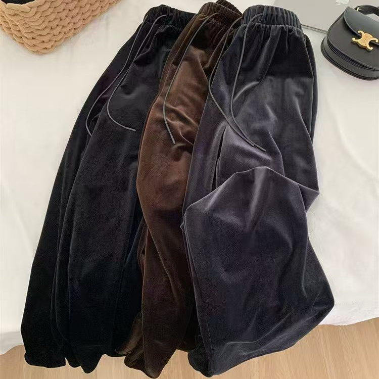 银狐绒加绒加厚保暖大管裤女舒适松紧高腰抽绳直筒阔腿裤E32,女装/女士精品,休闲裤,淘宝优惠券,粉丝福利购,淘宝优惠卷