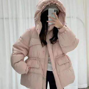 白鸭绒外套M11 中长款 设计感连帽休闲收腰羽绒服女时尚 韩版