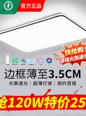 雷士照明客厅吸顶灯现代简约大气led新款灯具长方形超薄大厅主灯