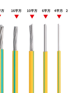 黄绿双色接地线2.5平方铝芯单股4平方铝线BLV/6/10地线单芯多股线