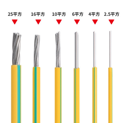 黄绿双色接地线2.5平方铝芯单股4平方铝线BLV/6/10地线单芯多股线