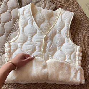 外套 加厚保暖坎肩短大码 棉衣小马甲女秋冬韩版 外穿羊羔毛上衣修身