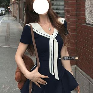 2025夏季 新款 学院风制服辣妹披肩短袖 T恤上衣高腰a字百褶裙jk套装