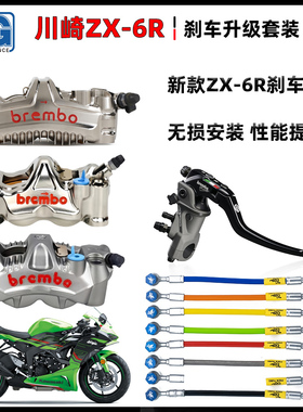 适用于川崎ZX6R改装摩托GP4RX卡钳上泵HEL刹车意大利毛毛虫油管