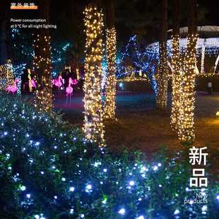 v8灯珠6角灯串线盘装50m240灯工程亮化红绿黄蓝粉白六彩黑线灯串