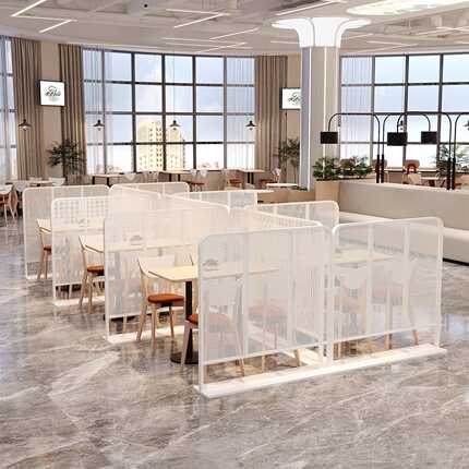 移动不锈钢网格隔断轻便铁艺藤编屏风酒店餐厅矮围栏格栅过道半墙