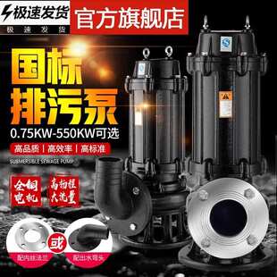 WQ污水泵三相国标排污泵设备提升泵无堵塞潜水泵380v高扬程工业泵