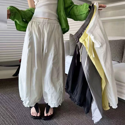 松紧腰时尚甜美灯笼裤菠