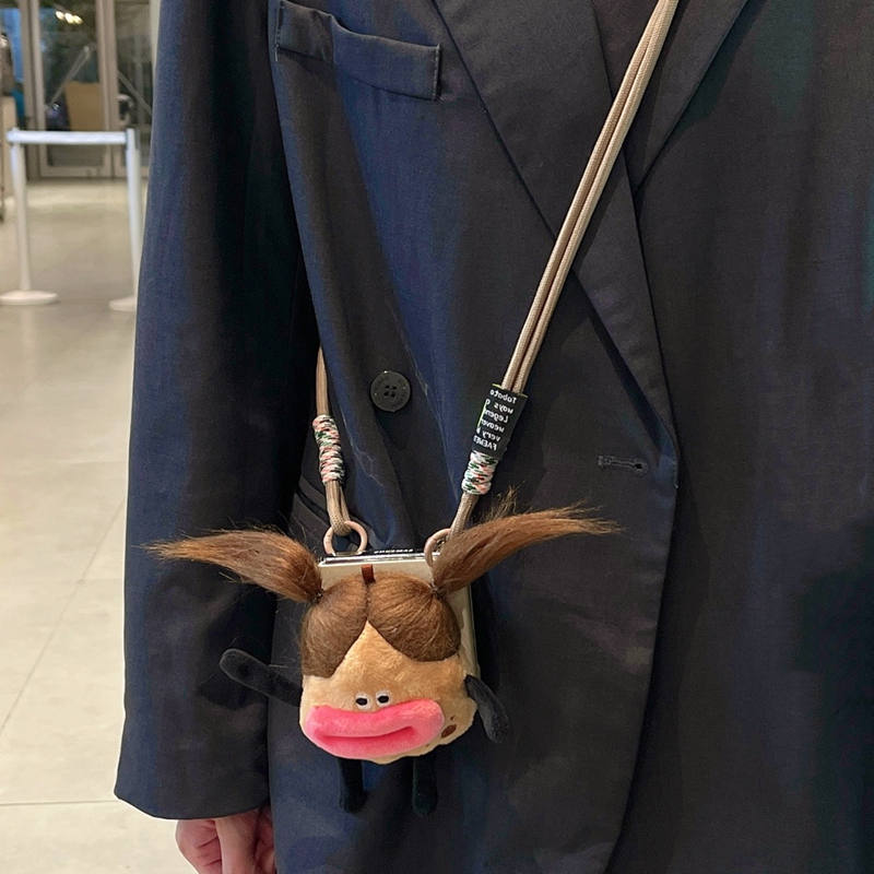 搞怪香肠嘴适用三星ZFlip7手机壳ZFlip6折叠屏ZFlip5毛绒公仔w23filp斜跨w24filp女galaxyzflip4可爱zflip7fe