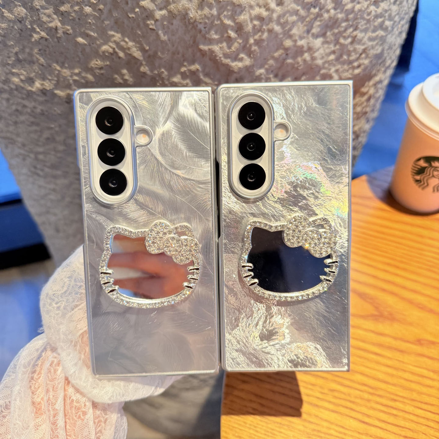 电镀冰川纹镜面立体凯蒂猫适用三星zfold7折叠屏手机壳韩风zfold6保护套硬壳全包zfold5新款ins风zfold4/3