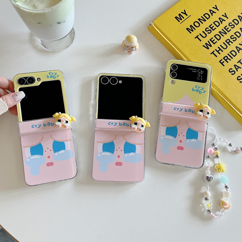 大脸哭娃三星zflip7手机壳折叠屏zflip6/5保护套包中轴ZFlip4/3防摔壳F7410可爱卡通W24/W25Flip个性女款翻盖