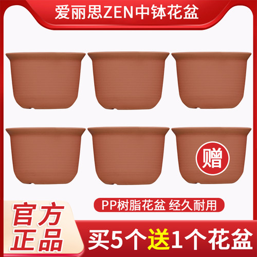 爱丽思中钵树脂情绪稳定多肉塑料加厚爱丽丝花盆栽绿萝圆型花盆