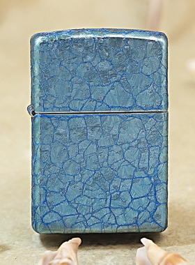 原装正品ZIPPO打火机205冰裂纹-蓝桔红绿色芝宝涂绘ZPPO防风男士