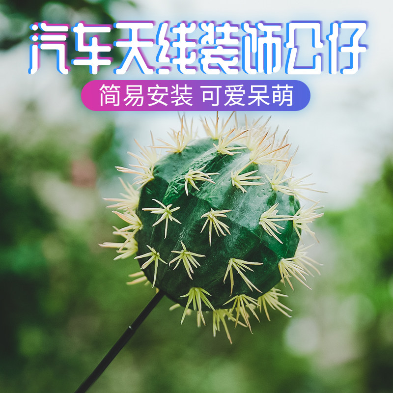 mini汽车天线装饰车外部装饰品可爱卡通公仔天线球车顶改装仙人球图片