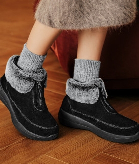 skechers斯凯奇柔软舒适女鞋冬靴雪地靴中帮休闲鞋保暖短靴144664