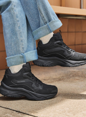 skechers斯凯奇轻质耐磨女鞋中帮保暖休闲鞋简约百搭舒适177598