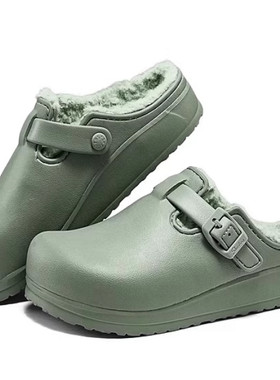 skechers斯凯奇休闲鞋加绒保暖穆勒鞋包头拖鞋居家外穿两用111313