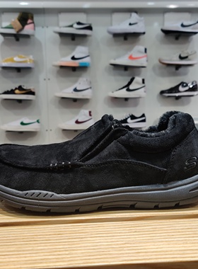 skechers斯凯奇棉鞋加绒保暖男鞋缓震休闲鞋一脚蹬健步鞋66445