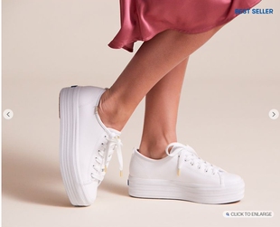 KEDS 厚底4.5厘米增高休闲鞋 皮质松糕底女鞋Triple Up  WH61626)