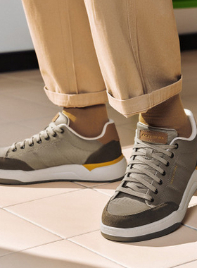 skechers斯凯奇男鞋休闲鞋板鞋高回弹防滑运动鞋鞋头加宽211100