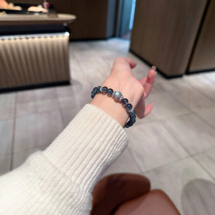 原创仿天然海蓝宝手链女ins小众设计时尚百搭手串送闺蜜生日礼物