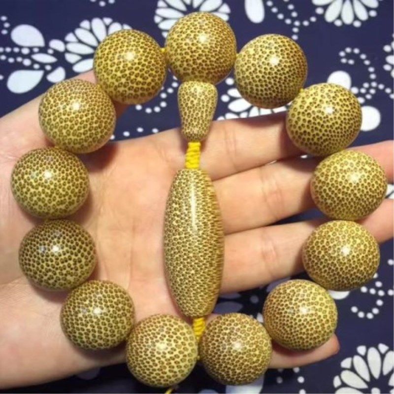 龙血金丝竹佛珠手串男文玩20高密老料紫檀木情侣手链女金丝竹佛珠