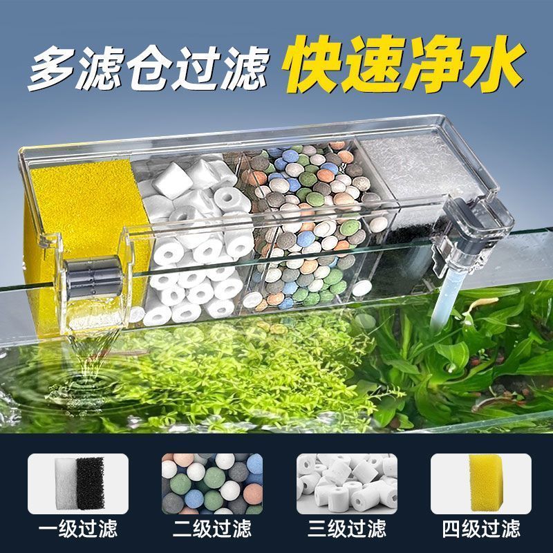 松宝鱼缸过滤器过滤净水循环三合一上置顶部壁挂式滴流外置增氧图片