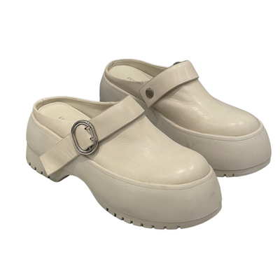 CHEN2025新款厚底增高胎牛包头半拖鞋女外穿懒人一脚蹬勃肯鞋