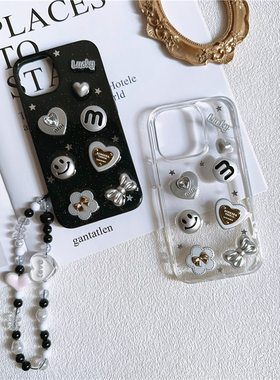 一只羊甜酷风银色系手机壳适用于苹果14plus13pro12ProX70米12PRO