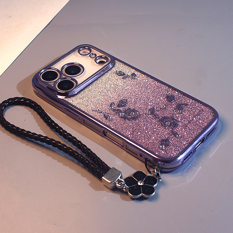 简约闪粉永生花适用于华为手机壳