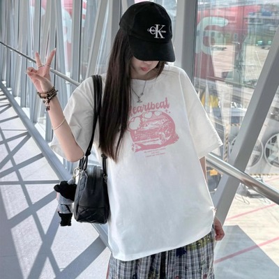 美式复古短袖t恤女夏季新款宽松
