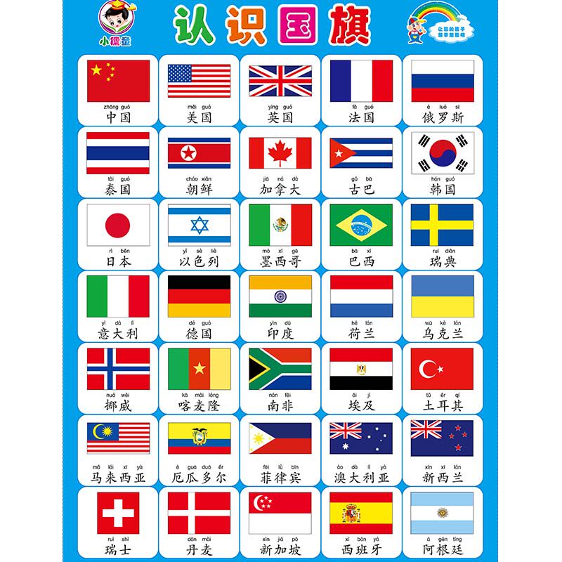 认识国旗无声挂图 单张