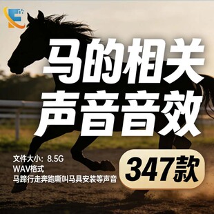 马的相关声音效马蹄行走奔跑嘶叫马具安装游戏影视自媒体音频素材
