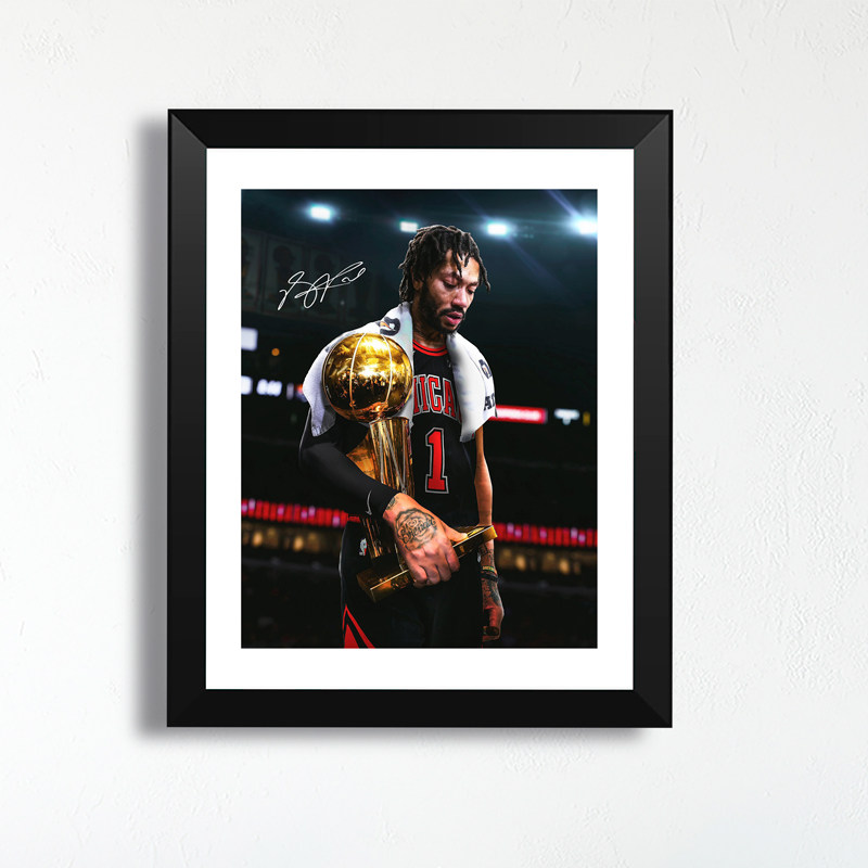 罗斯rose实木相框装饰照片墙签名海报桌摆台挂框篮球艺术画框周边