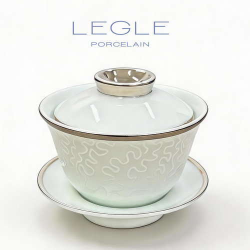 LEGLE咖啡杯 黛安娜茶杯碟 女士盖碗中式纯色高颜值200ml