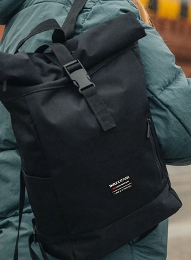 rolltop 卷口双肩包男牛津布可拓展大容量电脑包旅游背包女双肩包