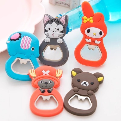 卡通啤酒开瓶器多功能起子创意启瓶器多用途可爱带磁贴冰箱贴随机