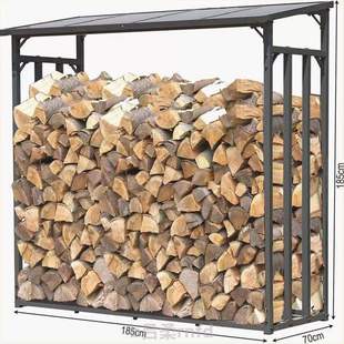 简约防潮柴火金属收纳架堆放木架工具铁艺壁炉储摆放架木柴 木柴