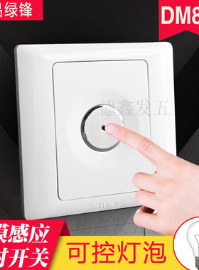 绿锋DM81二线制 触摸延时开关 86型墙壁 楼梯手摸开关 可控白炽灯